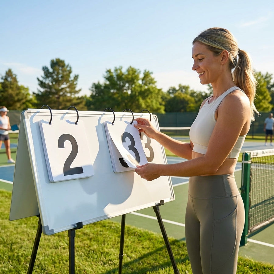 Pickleball Scoreboard – Black – MDF & Plastic – Indoor/Outdoor Use