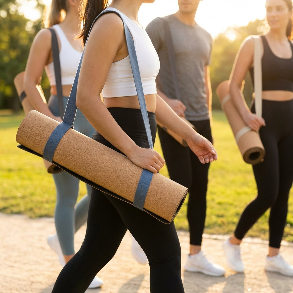 Yoga mat carry strap made of soft polyester, ideal for studio and travel - product detail