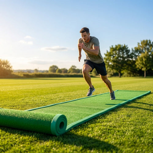 Gym Sprint Track – 2m Wide Green – Durable PU Foam Base – Indoor/Outdoor