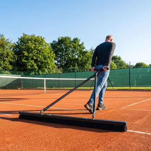 Tennis Court Drag Brush – 4ft/5ft/6ft – Heavy-Duty Nylon Bristles – Grass & Clay Courts