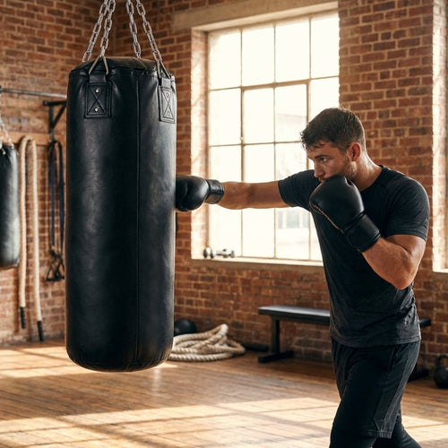 Hanging Punch Bag – 4ft & 4.6ft – Microfibre Leather – Gym & Home Use