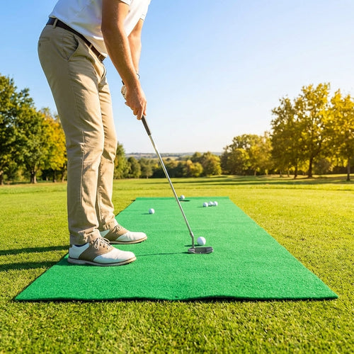 Golf Putting Mat – 10ft & 12ft – Non-Crease Polyester – Indoor/Outdoor Use
