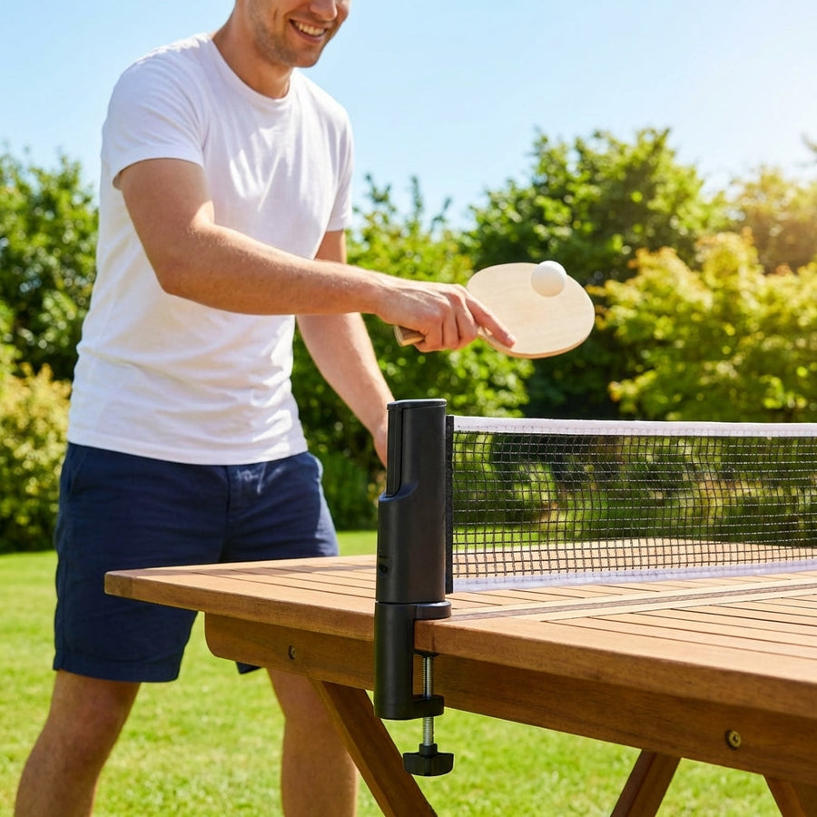 Retractable Table Tennis Net – 2m Max Width – Polyester Cotton – Indoor/Outdoor Use