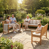 Wooden garden bench with natural finish, suitable for outdoor use - product detail