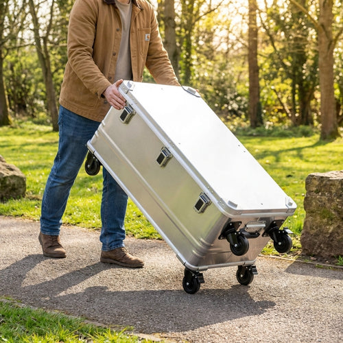 Clip-On Castor Wheels – 7.5cm – Aluminium – Storage Box Mobility