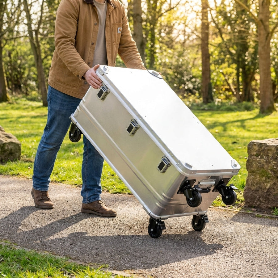 Clip-On Castor Wheels – 7.5cm – Aluminium – Storage Box Mobility
