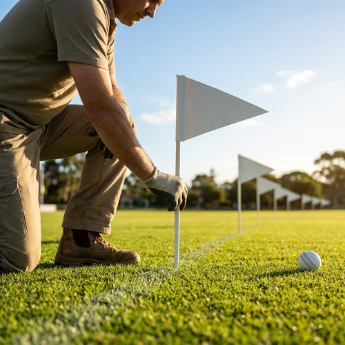 Cricket Boundary Marker Flags – Set of 10 – Durable PVC – Sports Fields