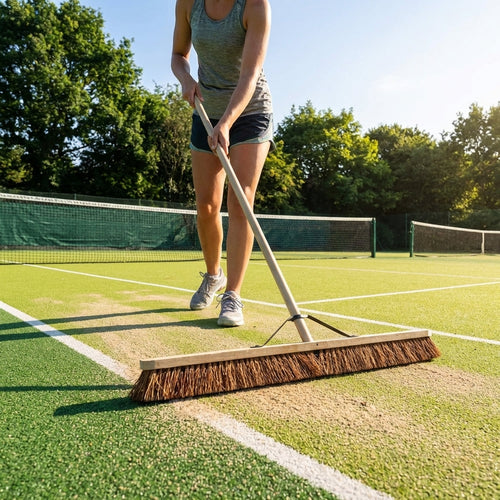 Tennis Court Broom – 36in – Treated Wood & Metal – AstroTurf Maintenance