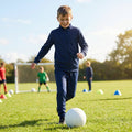 Kids' full zip tracksuit in polyester, shown in navy blue and black