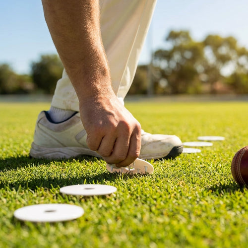 Bowlers Run-Up Marker Discs – White – Durable Plastic – Cricket Fields