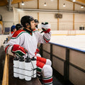 Set of 10 Ice Hockey Water Bottles with Foldable Carrier