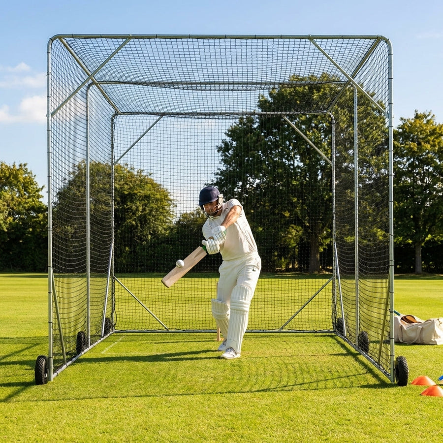 Replacement Batting Cage Net – 24/36ft – HDPE Mesh – Cricket/Baseball Use
