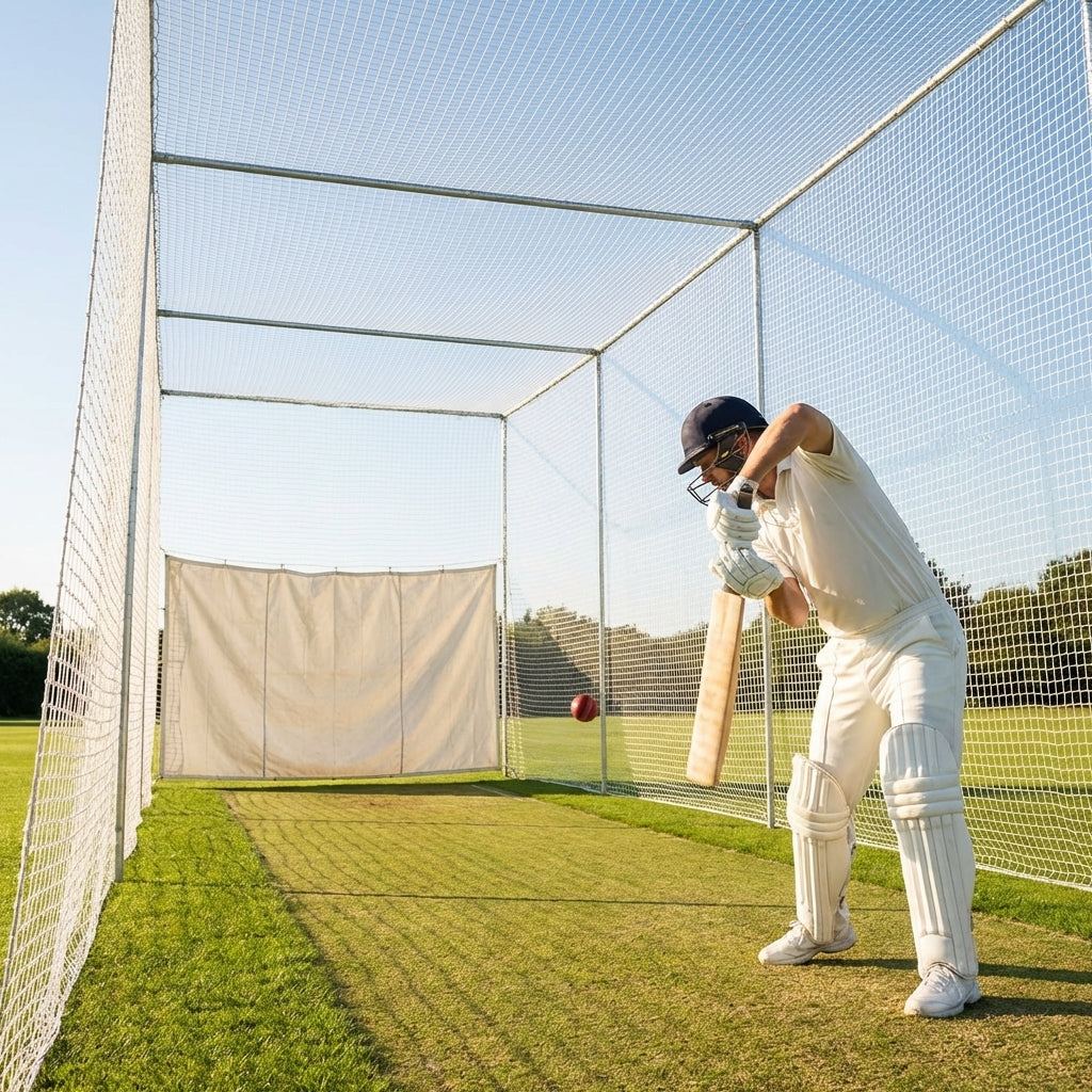 Indoor cricket nets with flame retardant mesh and custom size options - product detail