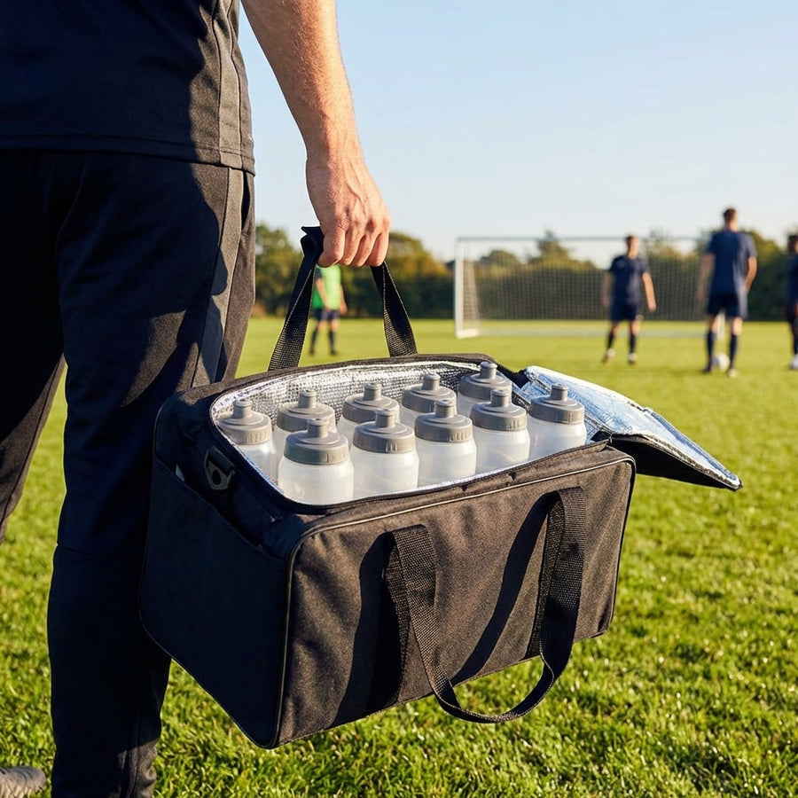 Water Bottle Carry Bag – Black – 300D Oxford Fabric – Sports & School Use
