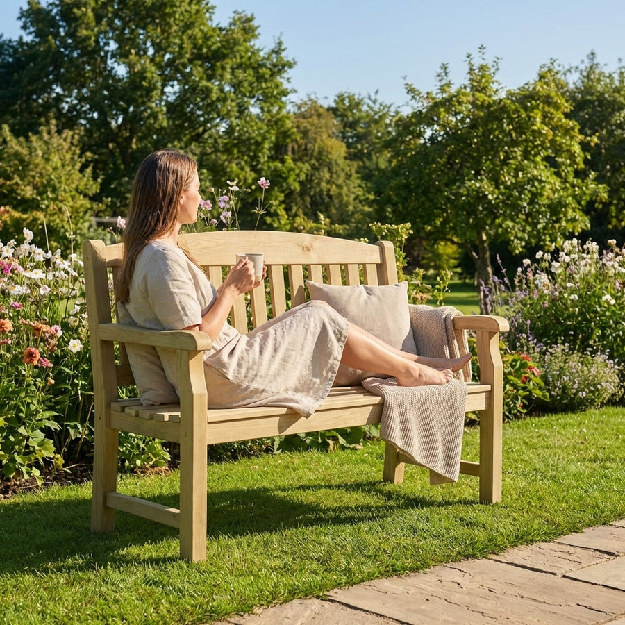Wooden Garden Bench – Natural – Pressure Treated Timber – Outdoor Seating