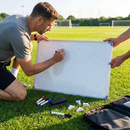 Plain whiteboard with aluminium frame and markers - product detail