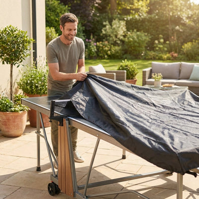 Table Tennis Table Cover – Black – 210D Polyester – Indoor & Outdoor Use