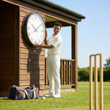 Outdoor pavilion clock with custom design options for cricket grounds