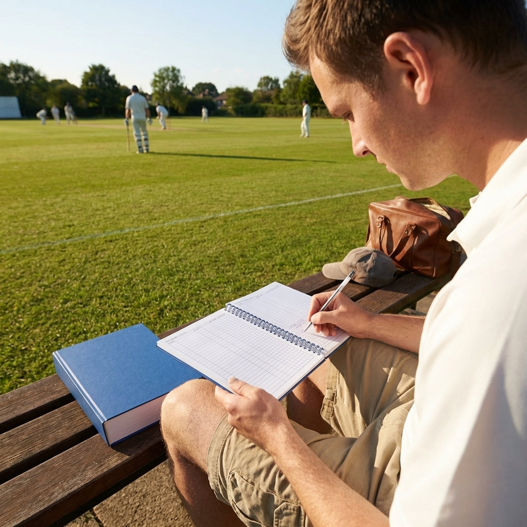 Cricket scorebook with soft cover and ring-bound design - product detail