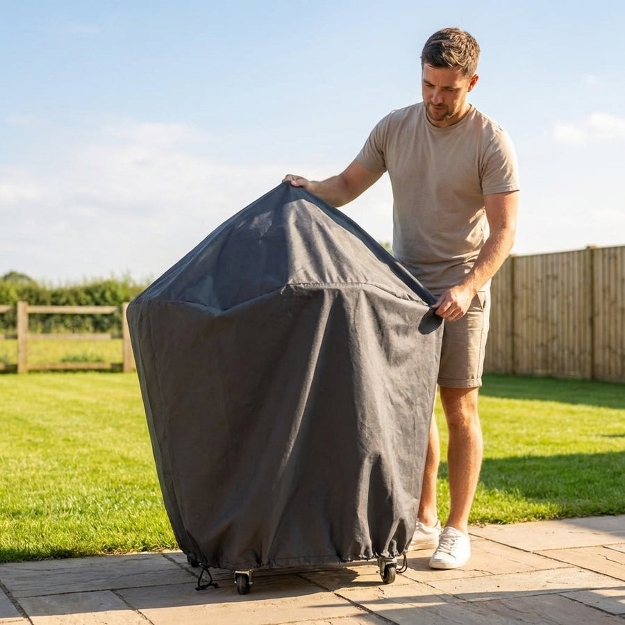 Waterproof BBQ Cover – Black – PVC Coated – Outdoor Protection