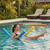 Swimming pool noodles in vibrant colours made from EVA foam