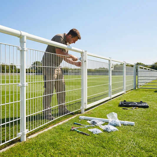 Football pitch barrier made of galvanised steel for club grounds - product detail