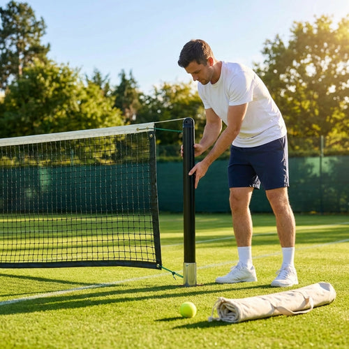 Tennis Net & Posts Package – Custom Sizes – Steel & HDPE – Professional Courts