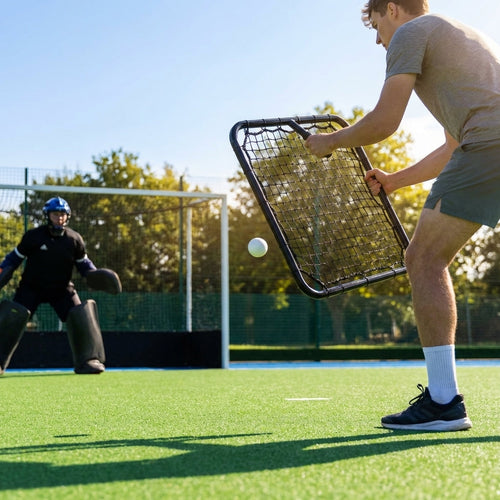 Handheld Hockey Rebounder – Black – Galvanised Steel – Training