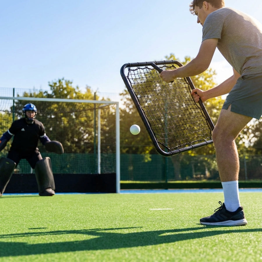 Handheld Hockey Rebounder – Black – Galvanised Steel – Training