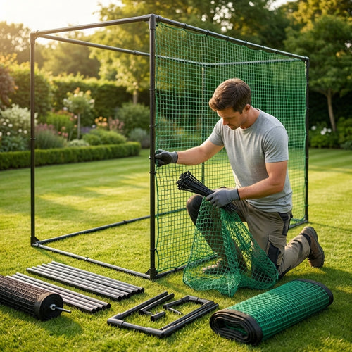 Golf Cage Replacement Parts – Steel Tubes & Netting – Weatherproof – Professional Use