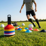 Colourful training marker cones for sports fields - product detail