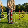 Plastic chain barrier posts in 4 vibrant colours for crowd control - product detail