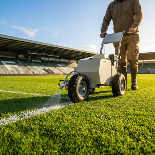 Electric Line Marking Machine – Adjustable Width – Zinc-Plated Steel – Sports Pitches