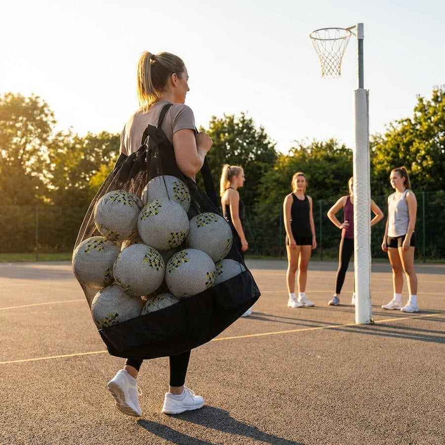 Netball Carry Bag – 12 Pack – Mesh – Indoor/Outdoor Use