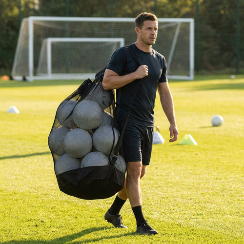 Sports Ball Carry Bag – Black – Mesh Material – Training & Storage