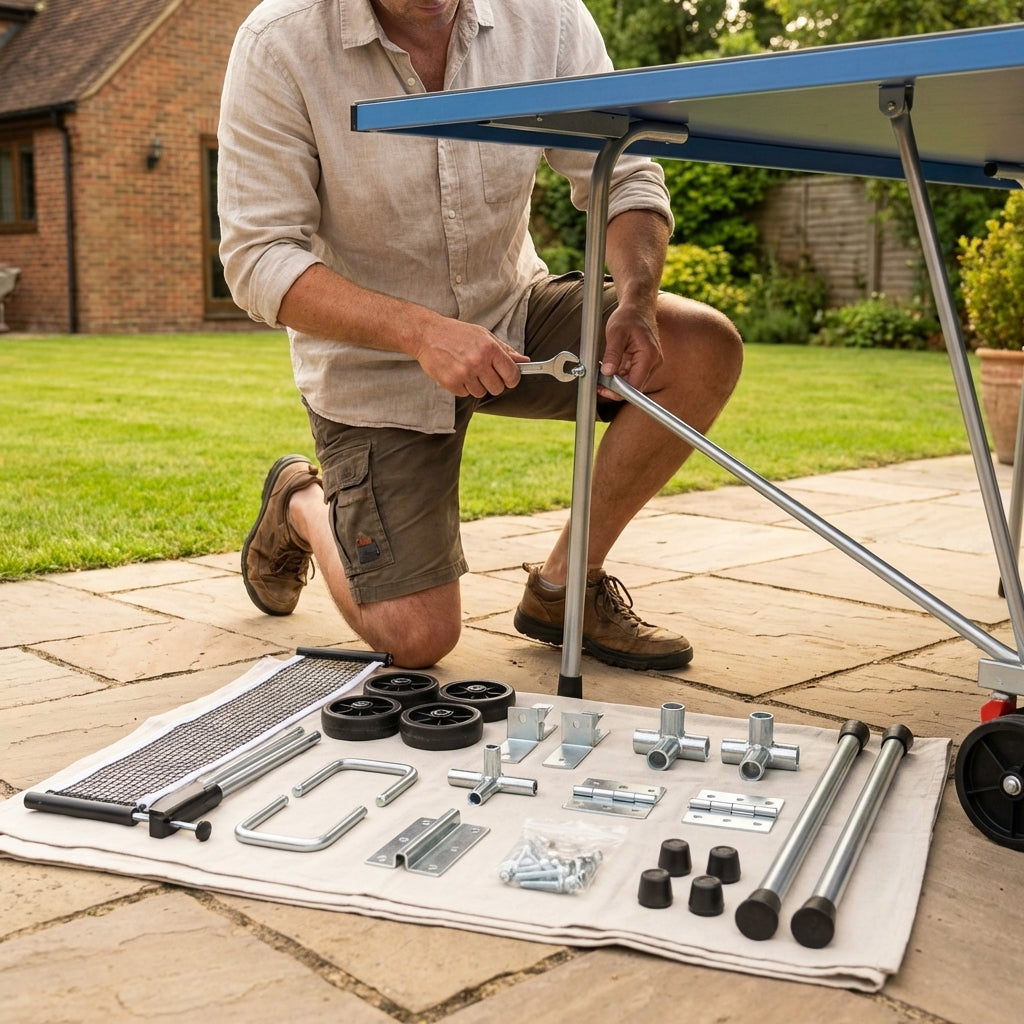 Table tennis replacement parts including wheels and nets - product detail