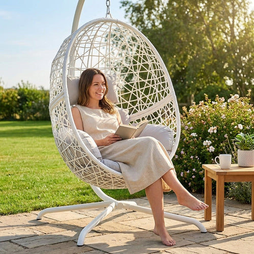 Hanging Egg Swing Chair – Single/Double – Steel & Rattan – Indoor & Outdoor Use