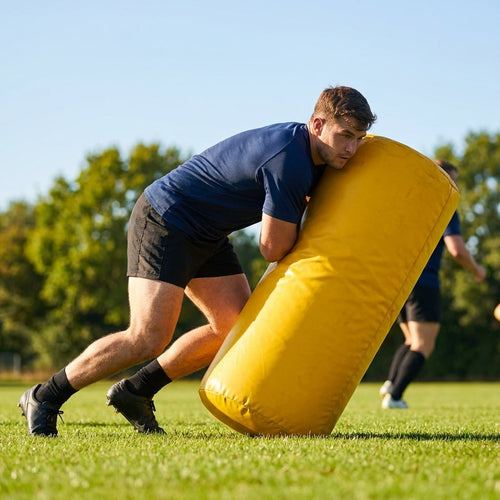 Rugby Tackle Bag – Black/Yellow – Weatherproof PVC – Training & Matches