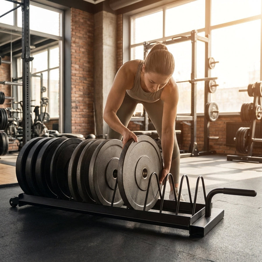 Weight Plate Storage Rack – Powder Coated Steel – Home & Gym Use