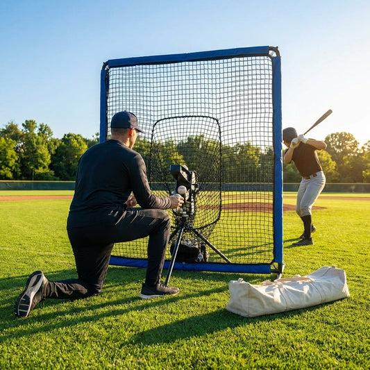 Baseball protective screen 7ft x 7ft with fibreglass and steel frame - product detail