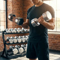 Chrome dumbbells for commercial use, featuring hardened chrome steel