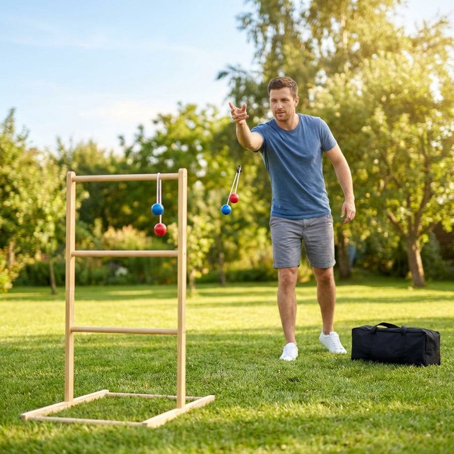 Ladder Golf Game – 60cm x 65cm x 100cm – Pine Wood – Outdoor Fun