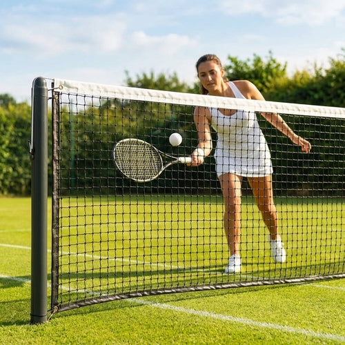 Tennis Net – 33ft Singles – Durable HDPE – Home & School Courts