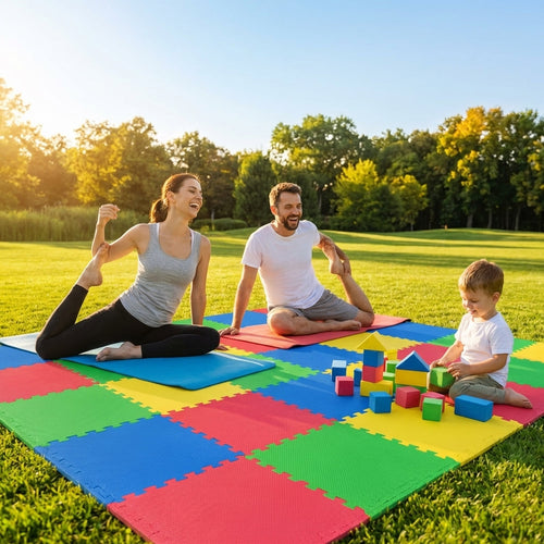 Interlocking Foam Puzzle Mats – 60cm x 60cm – EVA Foam – Exercise & Play Areas