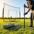 Black steel support poles for baseball batting cages - product detail