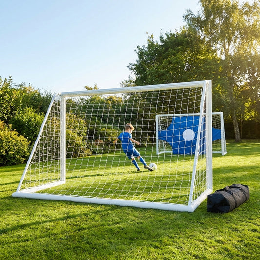 6ft x 4ft football goal post made of durable uPVC for outdoor play - product detail