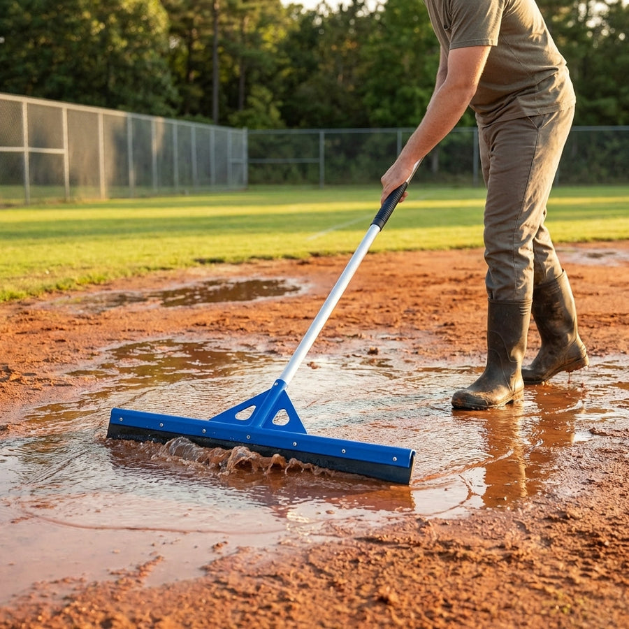 Baseball Field Squeegee – 36in Blue – Aluminium Handle – Sports Surfaces