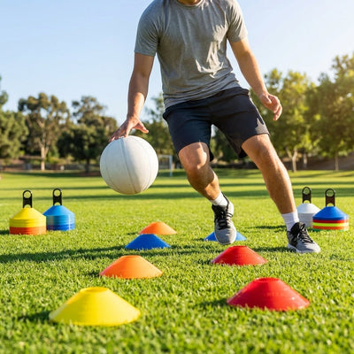 Basketball Training Marker Cones – Multi-Coloured – Durable Plastic – Indoor/Outdoor Use