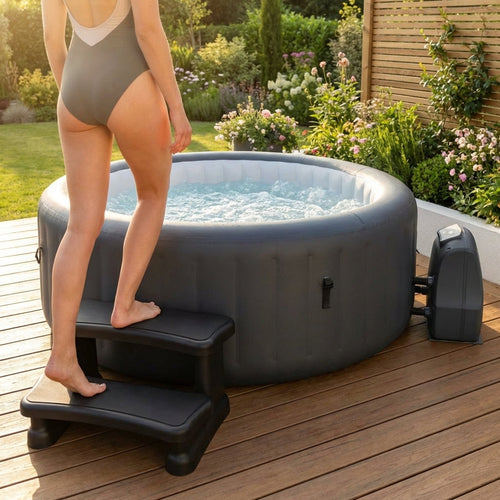 Hot Tub Steps – Grey – Durable Plastic – Domestic Use