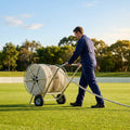 Steel Boundary Rope Trolley with galvanised frame and swivel wheels